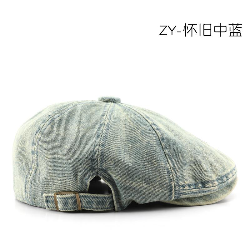 Women's Denim Octagonal Cap, Forward-facing Cap, Outdoor Sports Cap, Men's Travel Cap, Sun-protective Baseball Cap