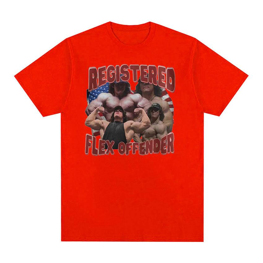 Registrierter Flex-Sünder Retro Grafik T-Shirt Sam Sulek Lustiger Fitnessstudio-Humor Kleidung T-Shirts Unisex O-Ausschnitt Baumwolle Übergroßes T-Shirt