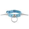 Punk Long Spike Choker Faux Leather Collar For Women Men Cool Big Rivets Studded Chocker Goth Circle Pendant Necklace Accessorie
