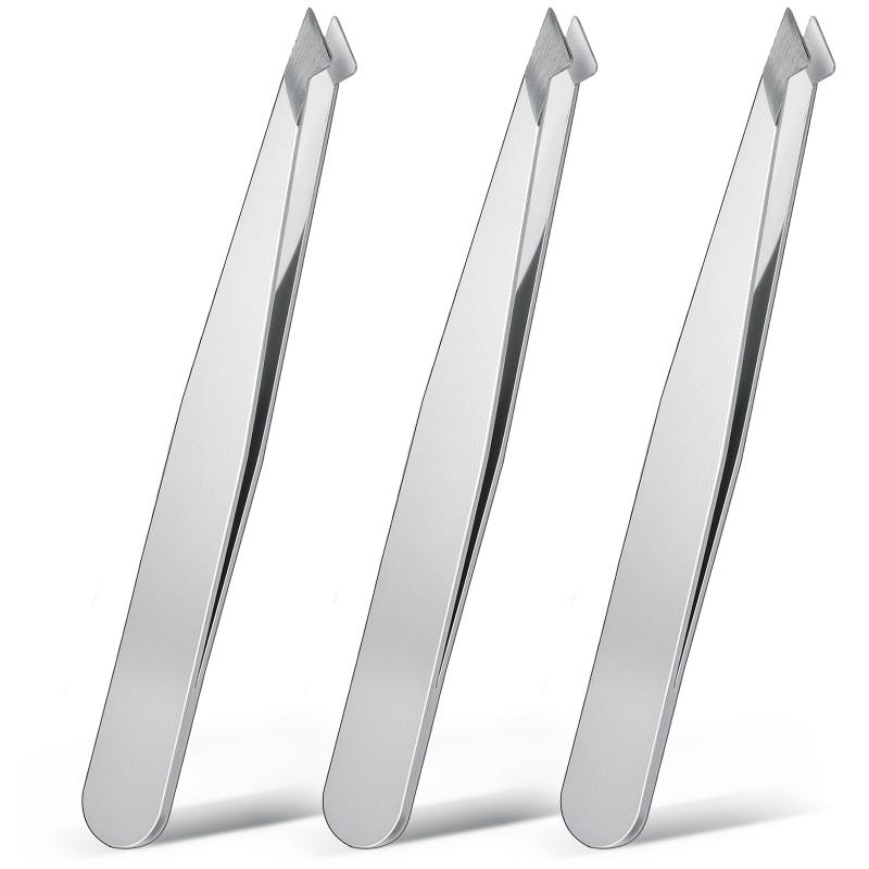 Stainless Steel Eyebrow Tweezers Pointed Tip for Precision Splinter Plucking and Ingrown Hair Removal Eyelash Grafting Tool