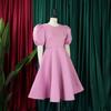 Summer O Neck Short Sleeve High Waisted Pleated Dress Elegant Dresses for Woman Mid Calf Luxury Female Birthday Party Dinner Vestidos