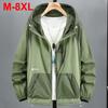10XL 11XL Plus Size Men Summer Jackets Thin Ice Silk Sun Protection Ultra-Light Hooded Jacket Big Size 9XL Windbreaker Jacket