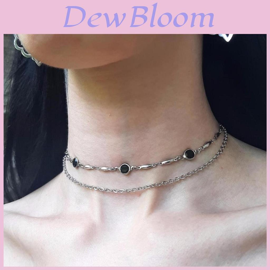 Gothic Crystal Necklace For Women With Geometric Pendant And Cross Chain