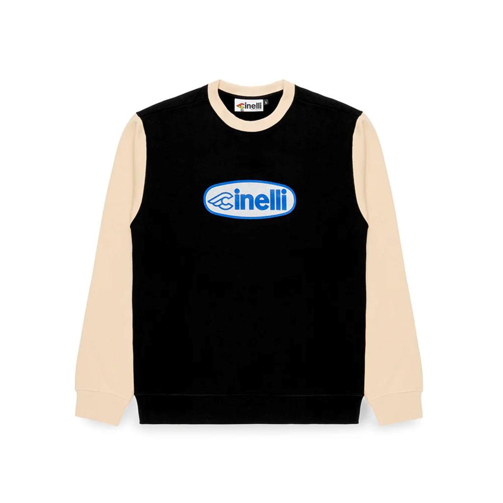Gruppo Cinelli Crewneck Long Sweatshirt, Sleeve, Oval, Black/White