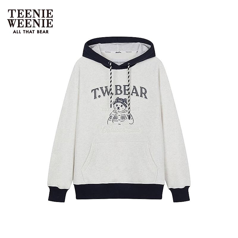 Teenie Weenie Women's Bear Graphic Colorblock Hooded Sweatshirt