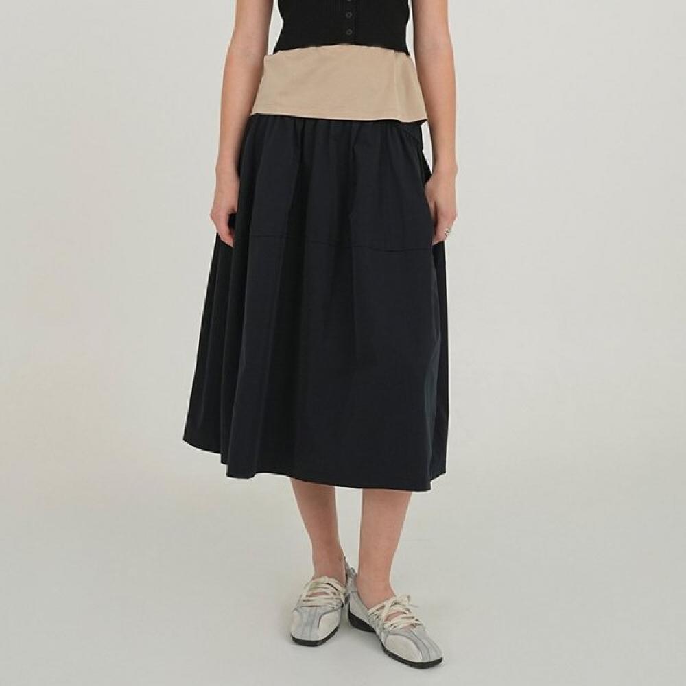 On On Cut Point Shirred Flare Skirt New5ms517 DARK NAVY/55