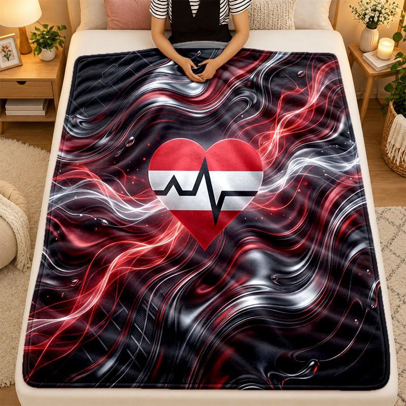 Flannel BlanketAustria Football Warm Soft Throw Blanket for Indoor Sofa Bed Living Room Use