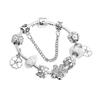 Yousheng Women Bangle Multi Flower Clover Pendant Secure Closure Rhinestone Decor Alloy Adjustable Bracelet Prom Dating Work Wrist Jewelry