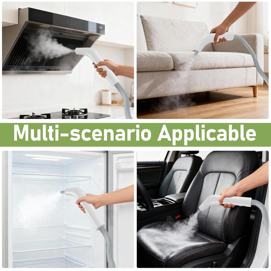 Handheld Steam Cleaner, 2500W Powerful Steam Cleaner with 6 Brush Heads, Multi-Purpose Cleaner for Deep Cleaning Upholstery, Car, Kitchen, Bathroom