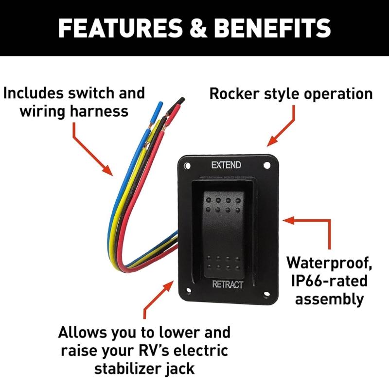 Stabilizer Jacks Switches with Harness 387874 Replacement Extend Retract Switches Assembly for Stabilizer Jacks