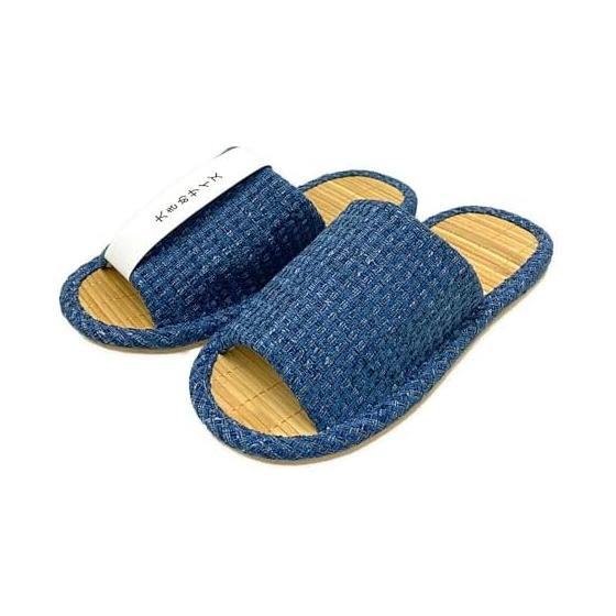 [Cainz] CAINZ Natural Material Bamboo Slippers Blue XL 27-29cm Slippers Room Shoes Indoor Shoes