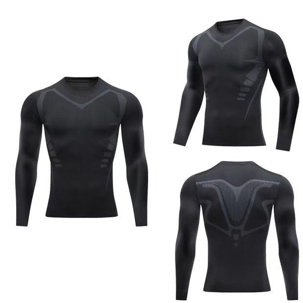 Men's Sci-Fi High Elasticity Quick-Dry Sports Set - Breathable, Tight Fit for Running & Basketball