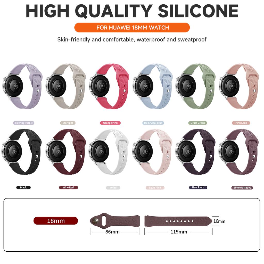 18mm Sports Silicone Watchband For Garmin Vivoactive 4S 3S Replace Strap For Huawei Watch GT6 GT5 GT4 41mm GT5 Pro 42mm Bracelet