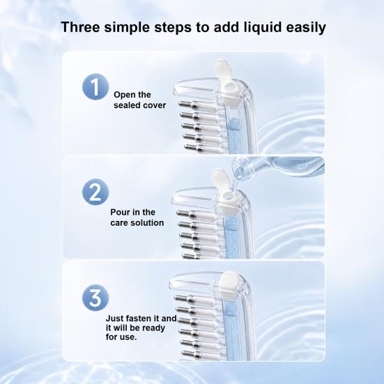 Refillable Hair Comb Oil Applicator Comb, 6 Roller Ball Tips, Scalp Care Tool Minoxidil Massage for Men Women Essential
