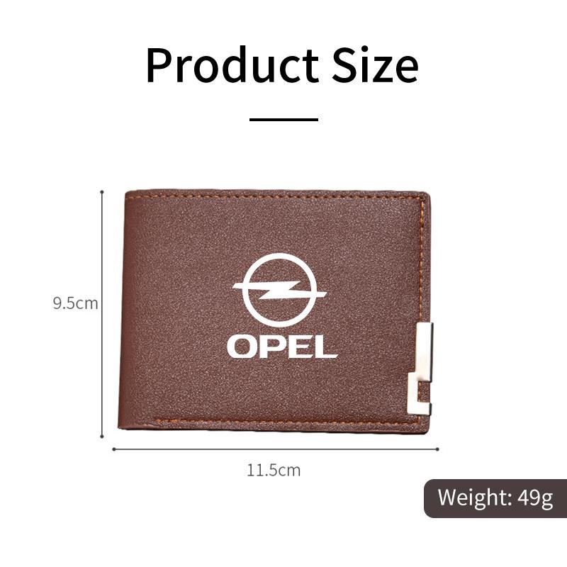 New Fashion Business Wallet Leather Car Logo Card Holder Men Coin Purse For Opel Zafira Meriva Mokka Grandland Antara Ampera