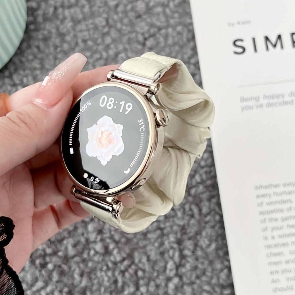 Chiffon Ice Silk Scrunchie Strap for Samsung/Moto/Apple/Huawei 18-22mm Watch