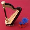 25cm Miniature Wooden Harp Model Musical Instrument Model Musical Gifts Home Decor Ornaments