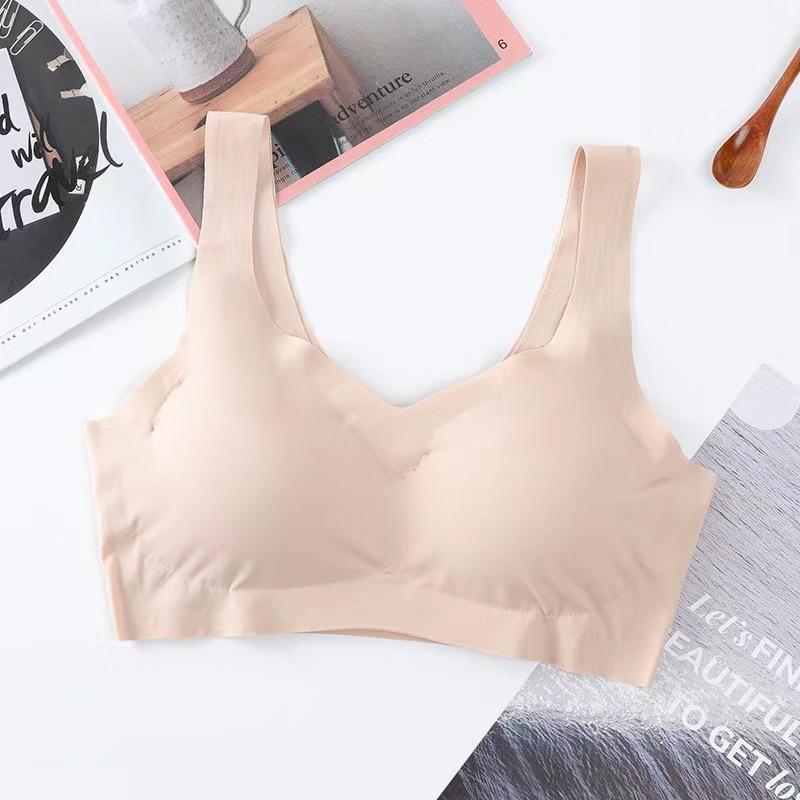 Women Seamless Ice Silk Wireless One Piece Comfortable Sports Sleeping Bra
