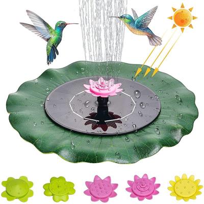 Solar Fountain Pump Lotus Leaf Wrap Floating 1W Water Fountain with Nozzles For Bird Bath Pond Pool