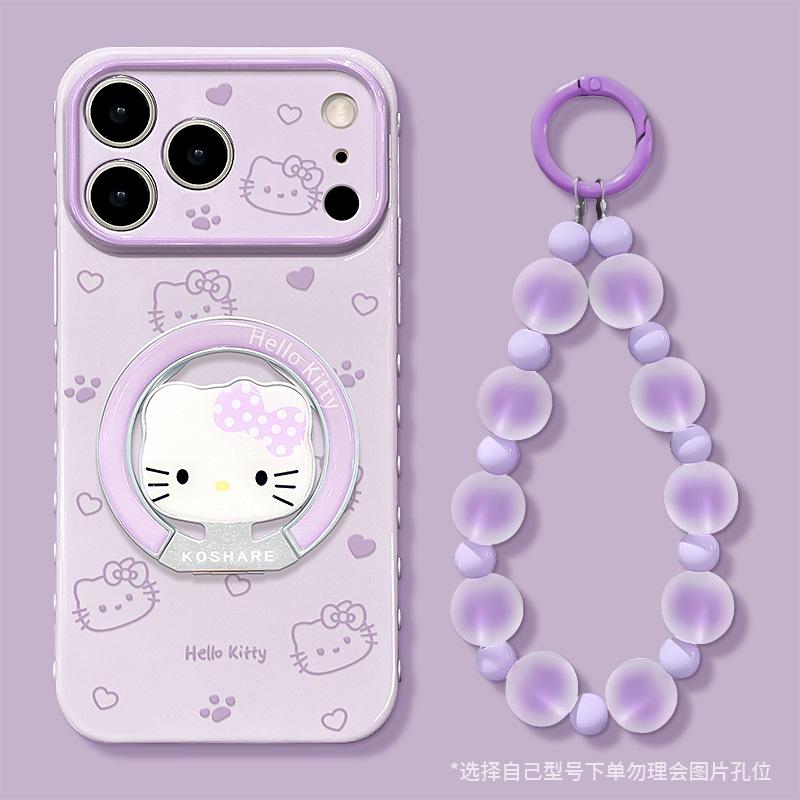 Love Cat Is Suitable for Apple 11promax Mobile Phone Case Iphone11 with Bracket Bracelet 11 Cute 11 Girl