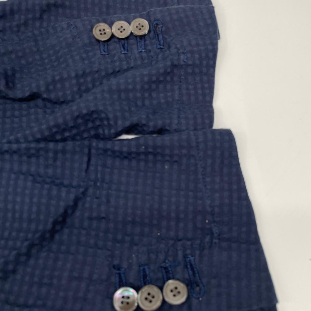 JOURNEYMAN Navy Seersucker Jacket Jacket M NavyUsed