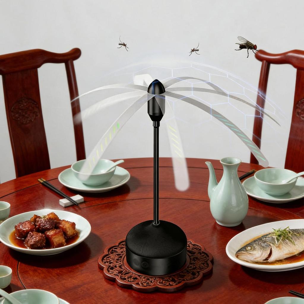 Outdoor Fly Fan Battery Powered Fly Fan Picnic Table Fan For Desk Indoor Picnic BBQ Camping Restaurant Cafe Patio Backyard