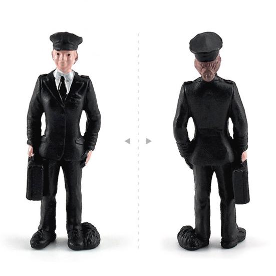 7Pcs/Set Hand Painted Miniature Landscape Figurine High Simulated Workplace Fireman Policeman Landscape Figurine for Decoration