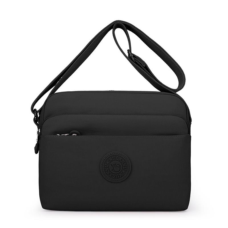 

Сумка через плечо для мамы среднего возраста Легкая многосекционная женская нейлоновая сумка Сумка кроссбоди чёрный