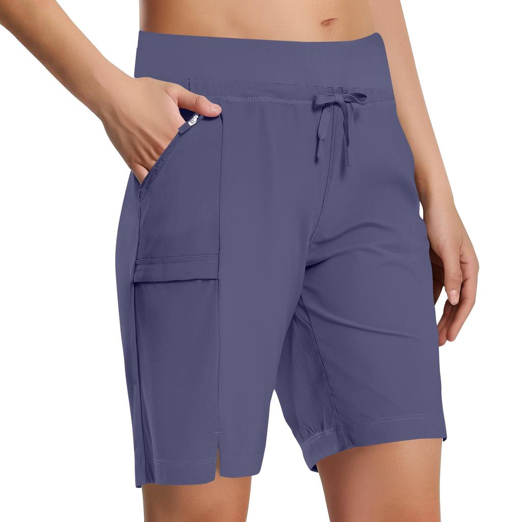 Pantaloni scurți casual de drumeție pentru femei cu buzunare