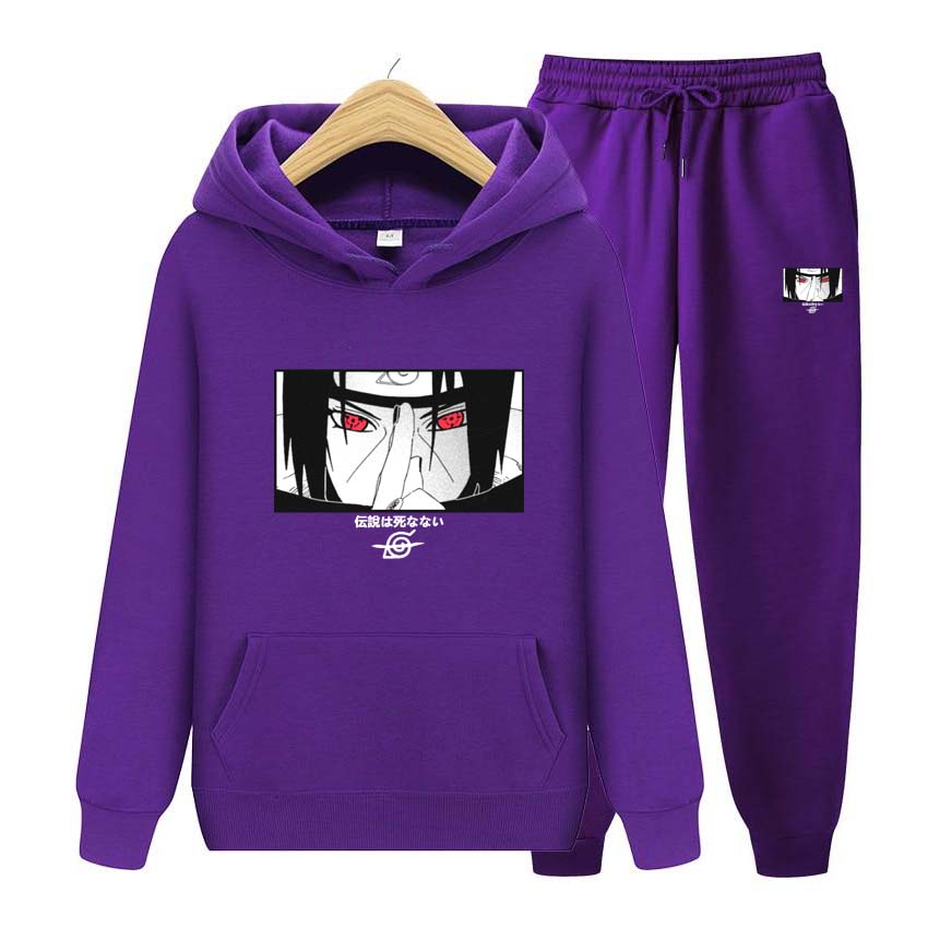 Men's Sets Anime Print Sweatshirt Sport Suit Tracksuit 2 Pieces Set Sweatshirt+Pants Suit Hooded Jacket Coat