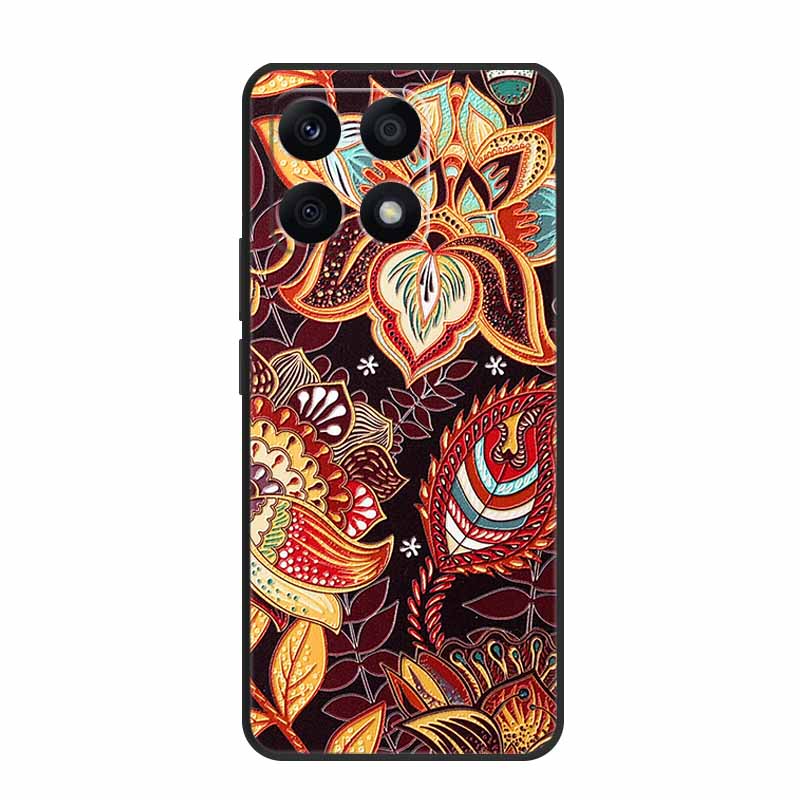 3D Case For Xiaomi 14T Pro Case Emboss Flower Black Silicone Soft Back Cover Coque For Xiaomi 14T Pro Case 14 T Pro 14TPro Funda