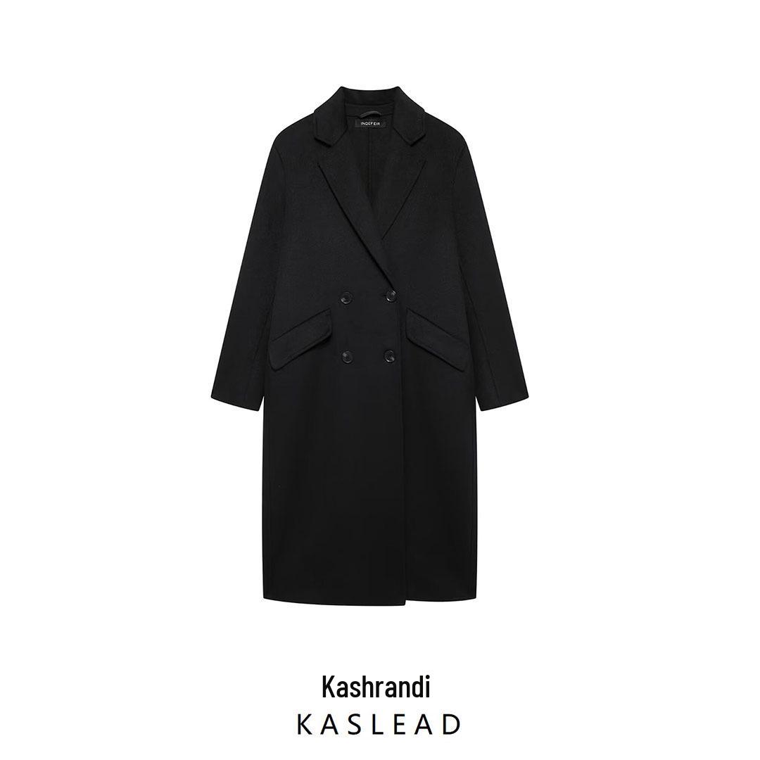 

2024 Winter Women s European & American Double-Breasted Loose Fashion Overcoat Medium