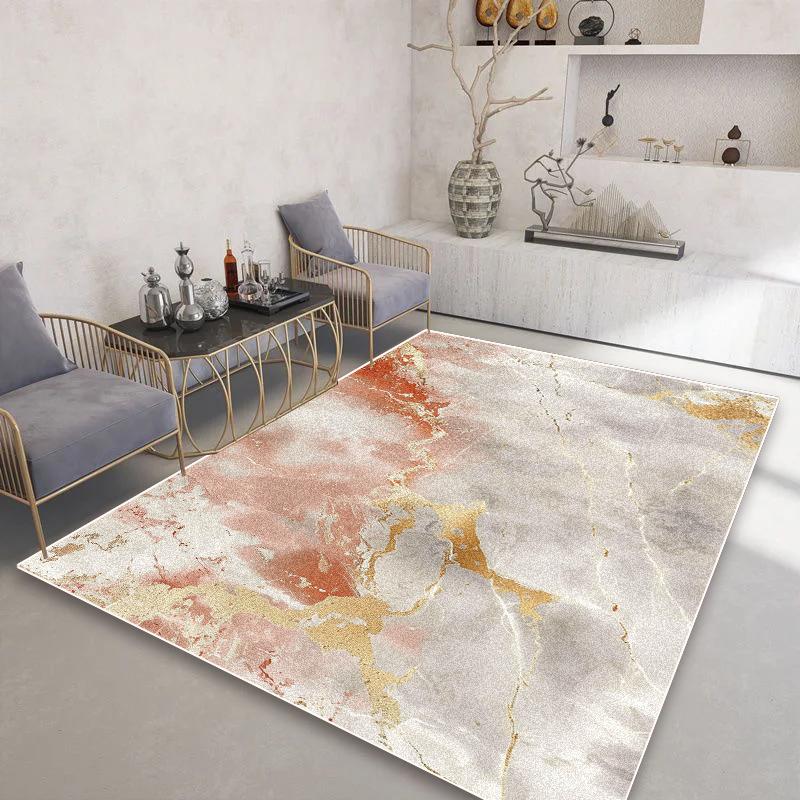 Modern Luxury Marble Carpets for Living Room Abstract Decoration Sofa Area Rug Easy Clean Bedroom Lounge Rugs Non-slip Table Mat