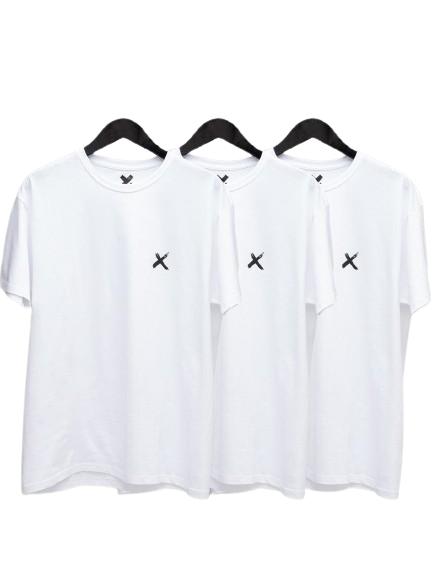 Set of 3 Men's White T-Shirts Point X Mini X XXL