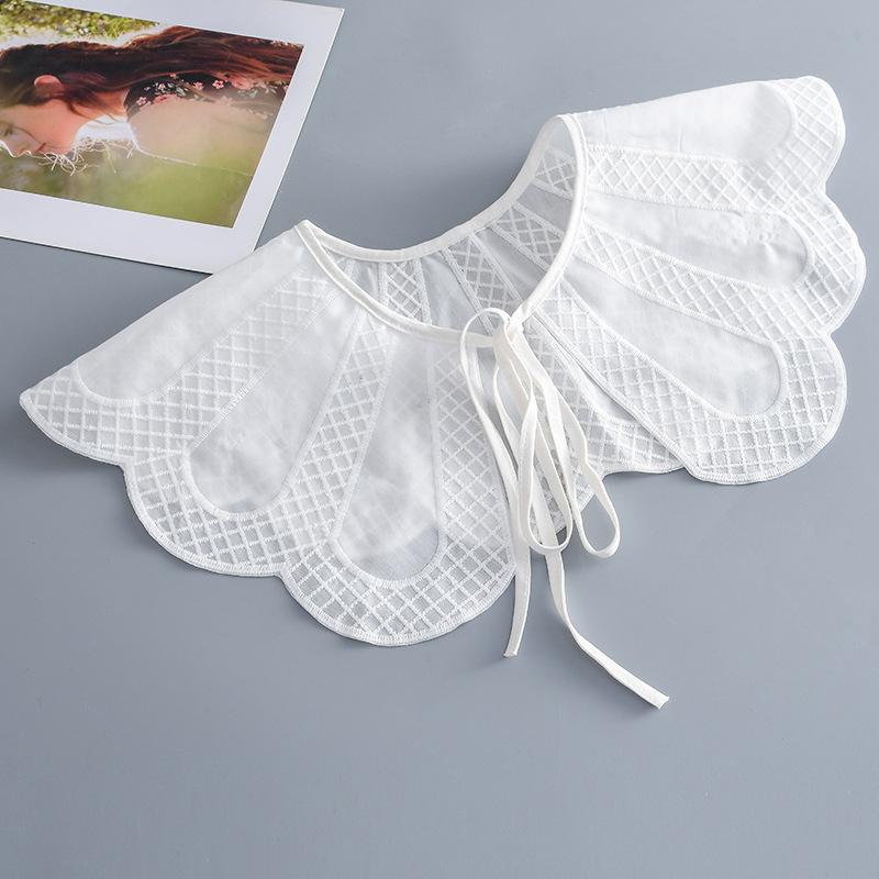 Koreansk Stor Revers Avtakbar Krage for Kvinner Genser Topp Falsk Krage Sjal Skuldersjal Dekor Falske Krager Slips