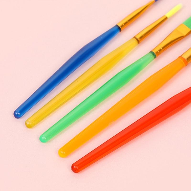 7Pcs Kids Paintbrush Palettes Smearing Tool Set, Toddler Watercolor Paint Brush and Flat Tip Craft Paint Brushes