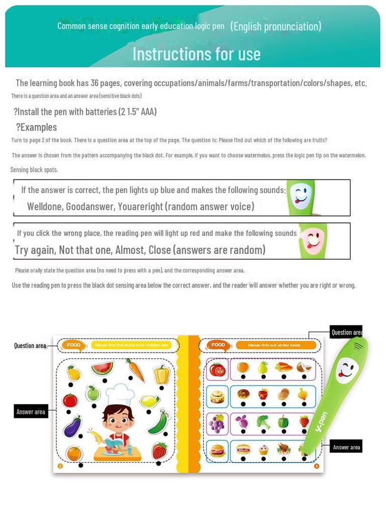 Cross-Border English Reading and Logic Learning Pen with Book Cards for Early Childhood Education