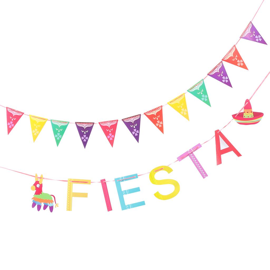 2 st Mexiko Dragflagga Mexikanskt Tema Banner Girlang Dekor Fiesta Party Tillbehör Dekoration Krans