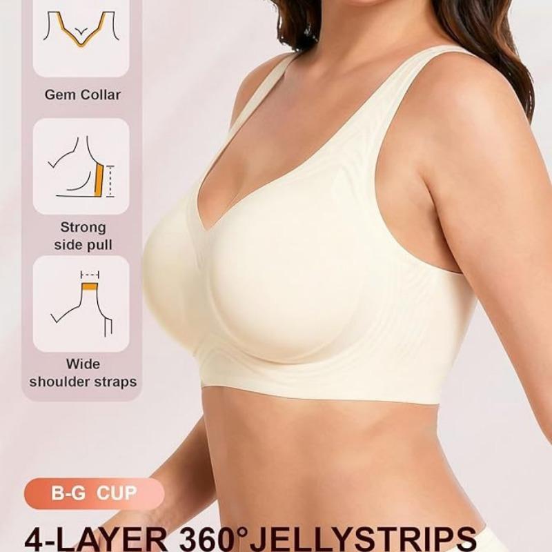 Soutien-gorge de sport fin sans coutures grande taille à coques en gel pour femmes Réducteur Lifting Anti-affaissement Lingerie pour forte poitrine