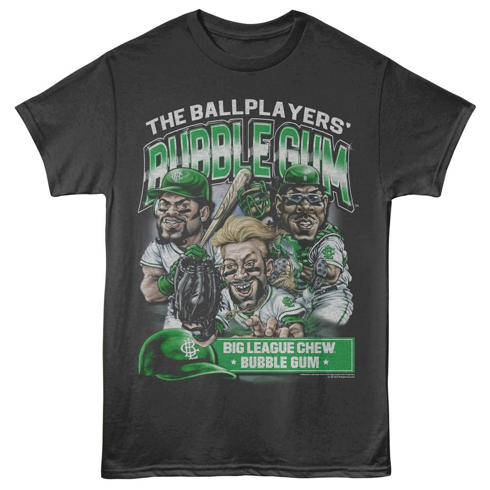 Big League Chew Ball Players Bubble Gum Green Team Collage Men s T Shirt L