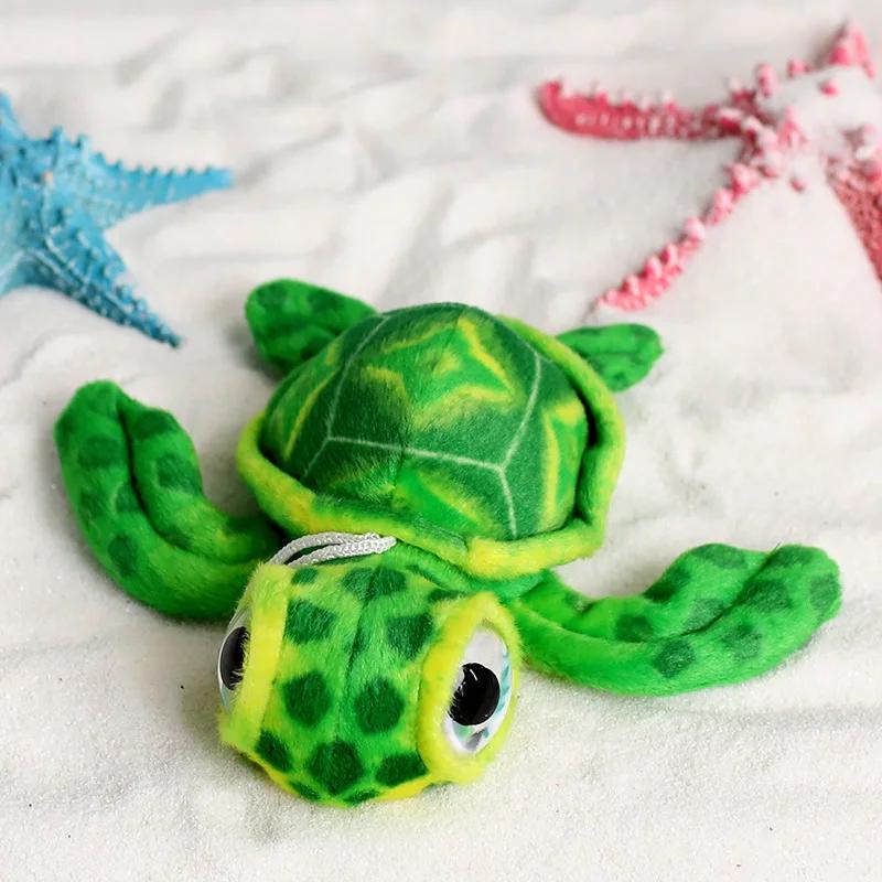 Simulation Tortoise Plush Toys Pendant Sea Turtle Soft Cute Keychain Animal Doll Stuffed Keyring Car Bag Pendant Children Gift