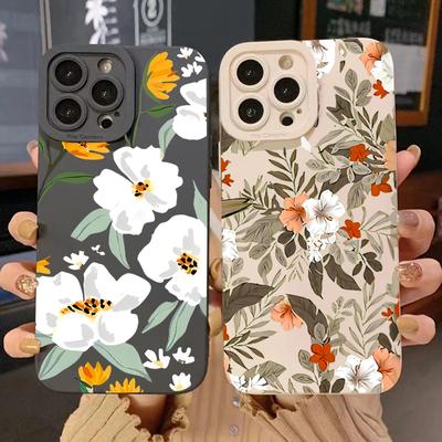 Luxus-Blumen-Silikon-Telefonhülle für iPhone 16 15 14 Plus 13 Pro Max 12 11 X XS XR 7 8 16 Plus SE Stoßfeste weiche Abdeckung