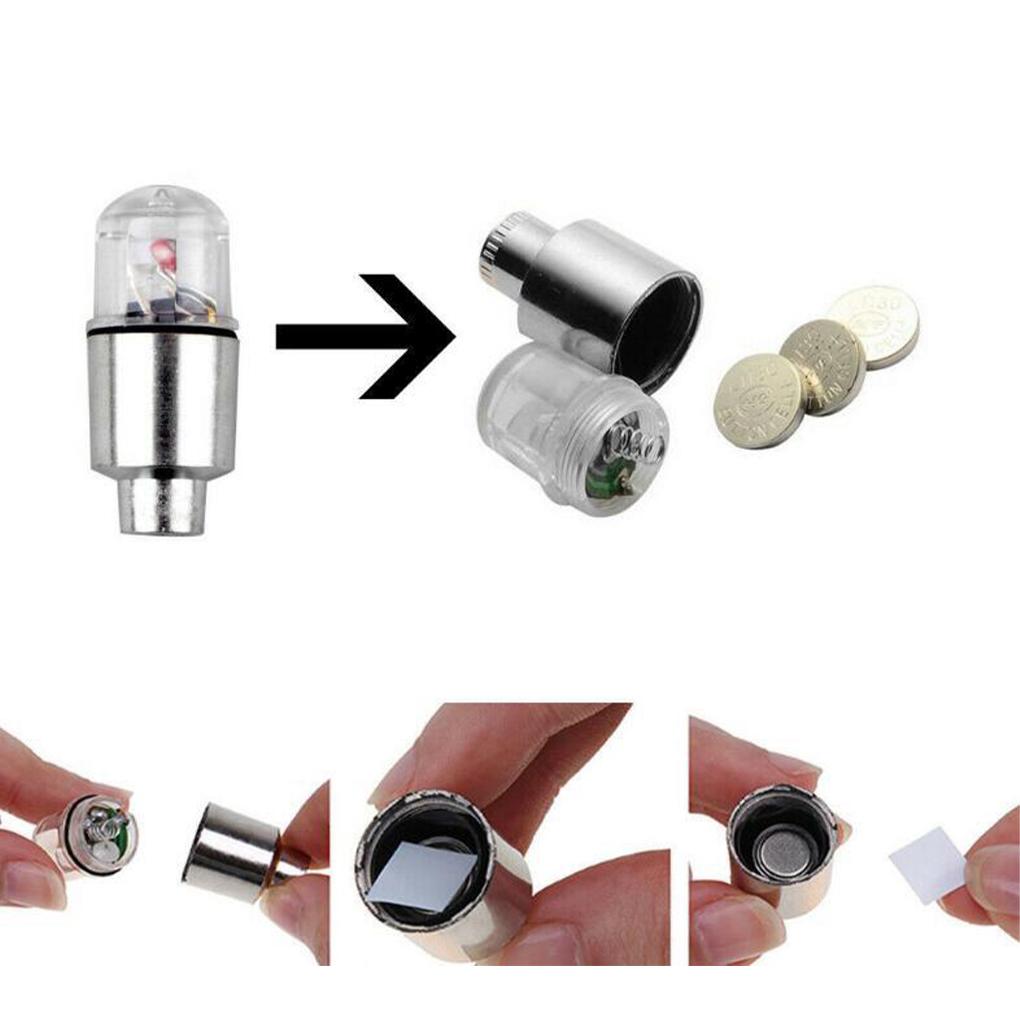 2Pcspiece Easy To Install Car Motorcycle Tire Light Effortless Safety Upgrade For Bike LED Light Cap