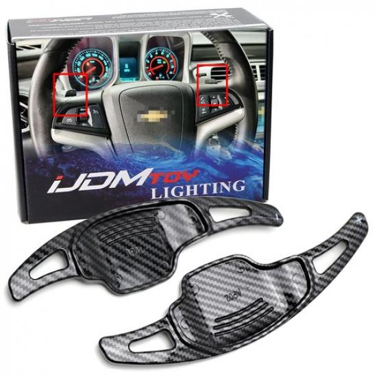 Twill-Weave  Carbon  Pattern Larger Steering Wheel Paddle Shift For Chevy Camaro