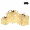 Coffret de décoration - gigalumi - kit lumineux de noël - 3 boîtes cadeaux - 48 led - ip44 extérieur
