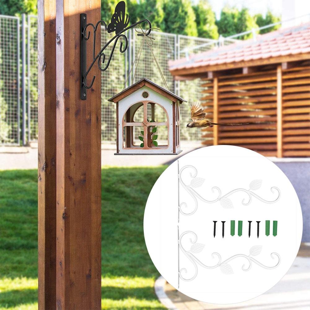 2Pcs European Style WallMounted Iron Hanger Hook for Flower Pots Garden Decoration Ornament