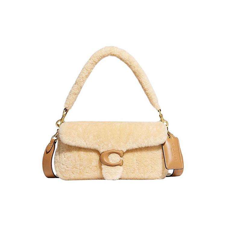 New COACH Pillow Shearling Portable Crossbody Bag, Shoulder Bag Women's Yellow CC445-B4UPX
