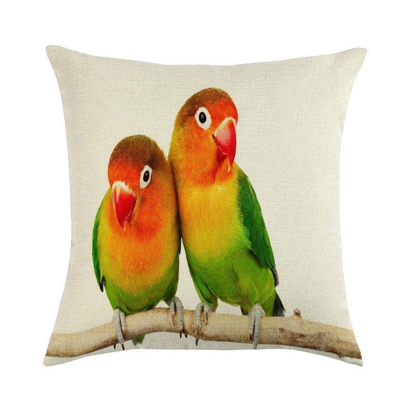 Painted Pattern Of The Macaw Digital Printing Short Plush Pillow Covers For Car Sofa Office Cushion Cover Home Goods