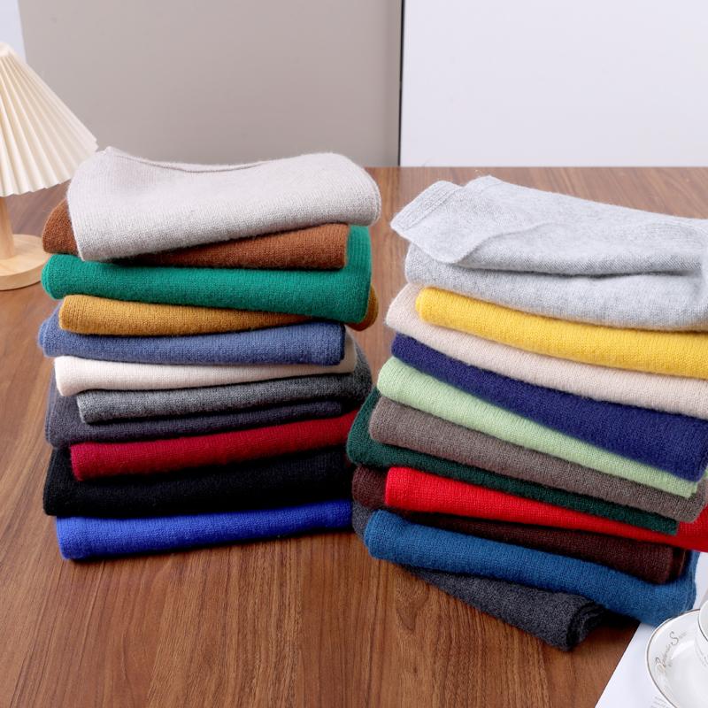 2025 Winter New Fashion Solid Color Cahsmere Scarf Women Outdoor Keep Warm Soft Men Solid Color Wool Knitted Long Scarves 160*26