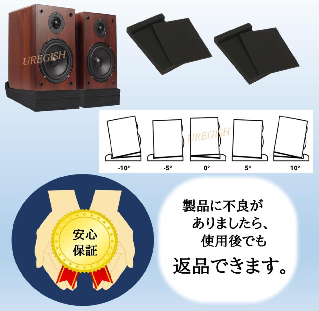 Audio Speaker Urethane Mats pieces x 2 Vibration Resonance Sound Absorbing Material for Speaker Stands (2 sets) - Damping, Soundproofing, Reduction,